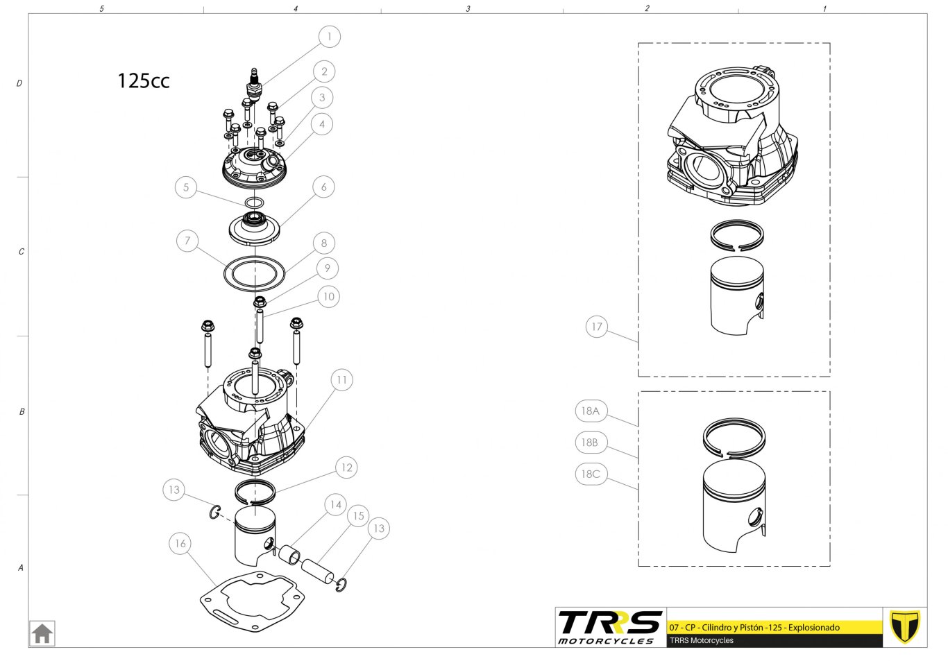 07MT-125 - CYLINDER AND CYLINDER HEAD 125