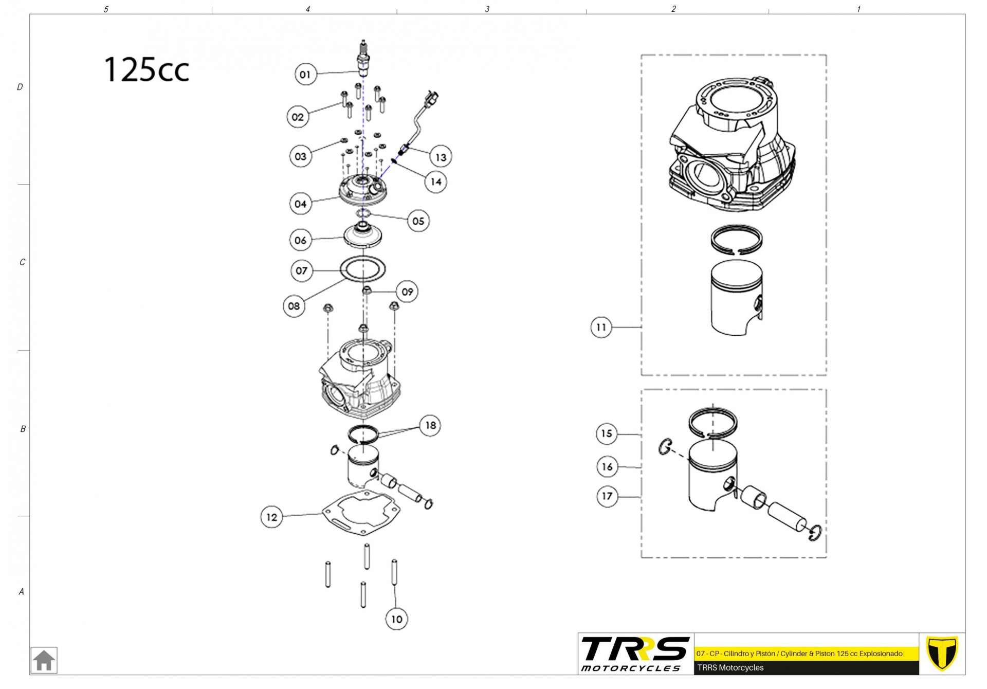 07MT-125 - CYLINDER AND CYLINDER HEAD 125