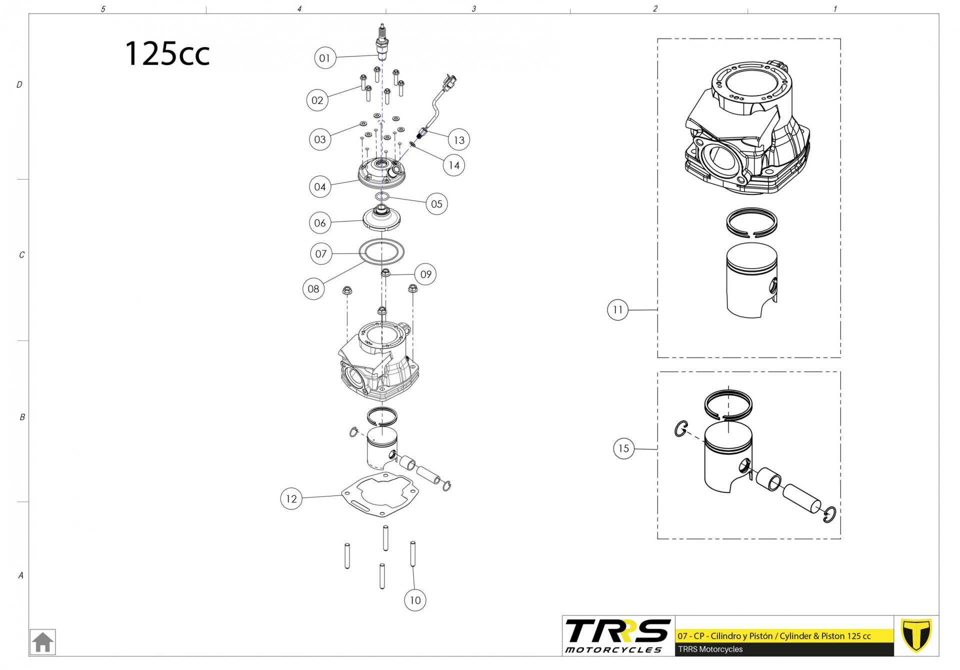 07MT-125 - CYLINDER AND CYLINDER HEAD 125