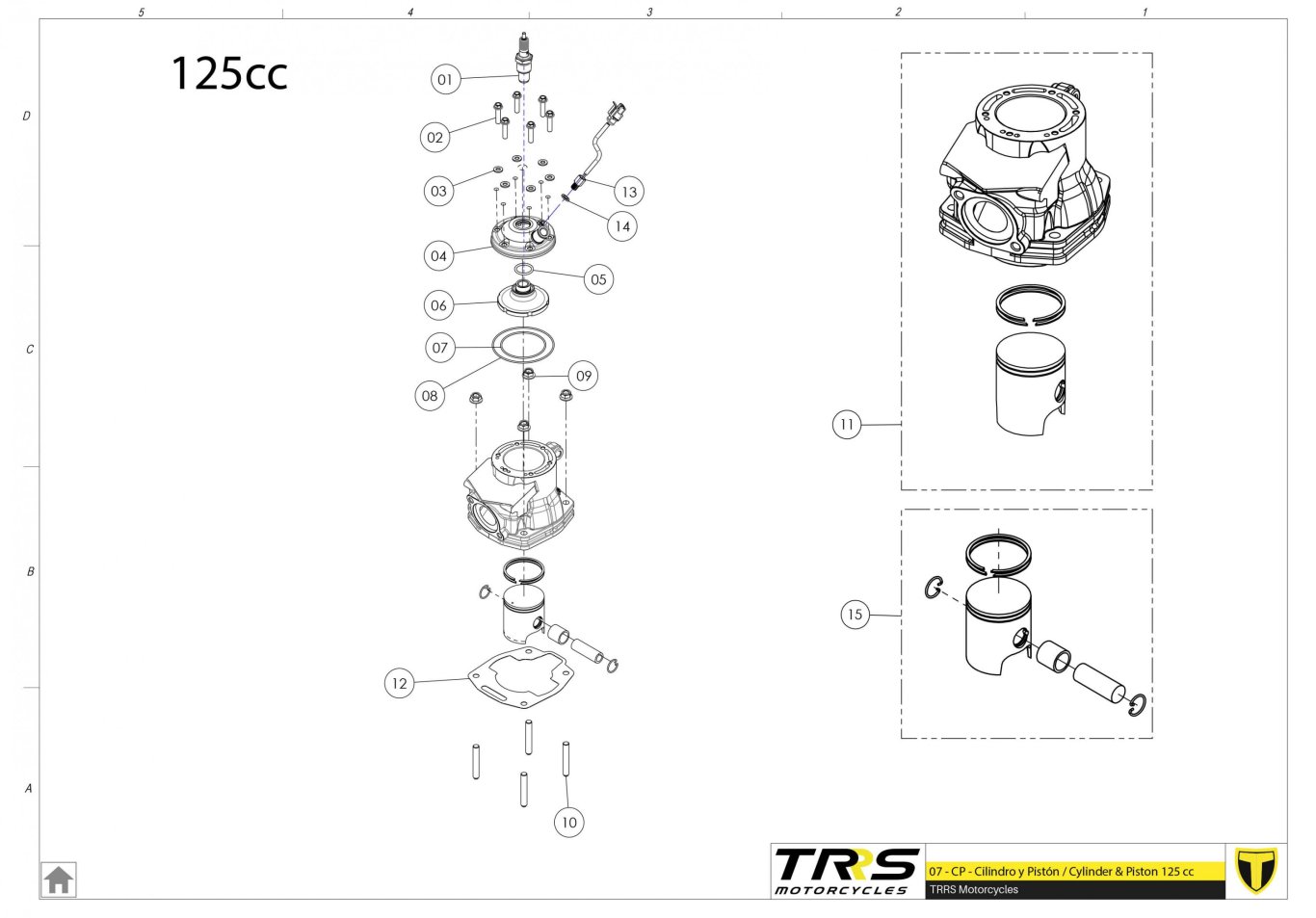 07MT-125 - CYLINDER AND PISTON 125